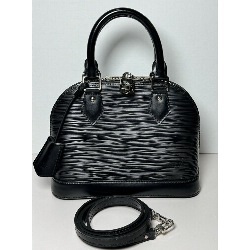 Louis Vuitton Alma Shoulder Bag BB Black Epi Leather Silver Hardware M24645